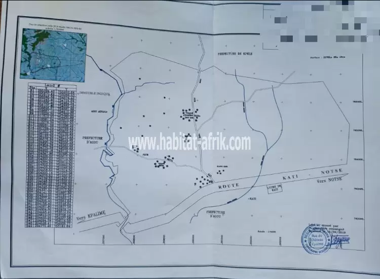 Terrain agricole à vendre 100 hectares fertile vers kpalime kati au lieu dit digui kope 13km du goudron accessible à voiture kpele togo 