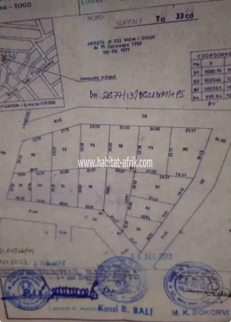 Je mets en vente une parcelle de terrain 1lot 1/4 clôturé à djidjolé OBUT juste 500 mètres du goudron lome togo