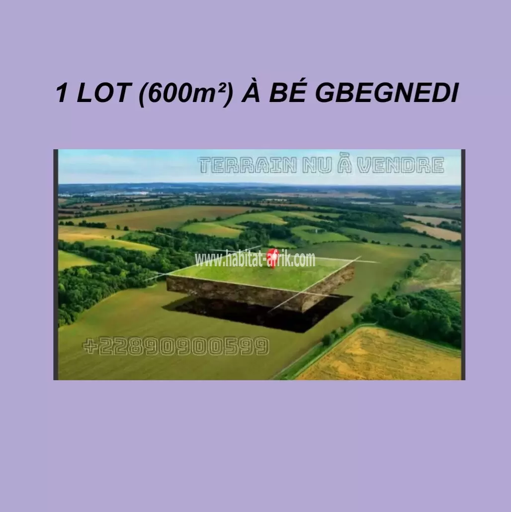 1 LOT À VENDRE À BÉ GBEGNEDI 