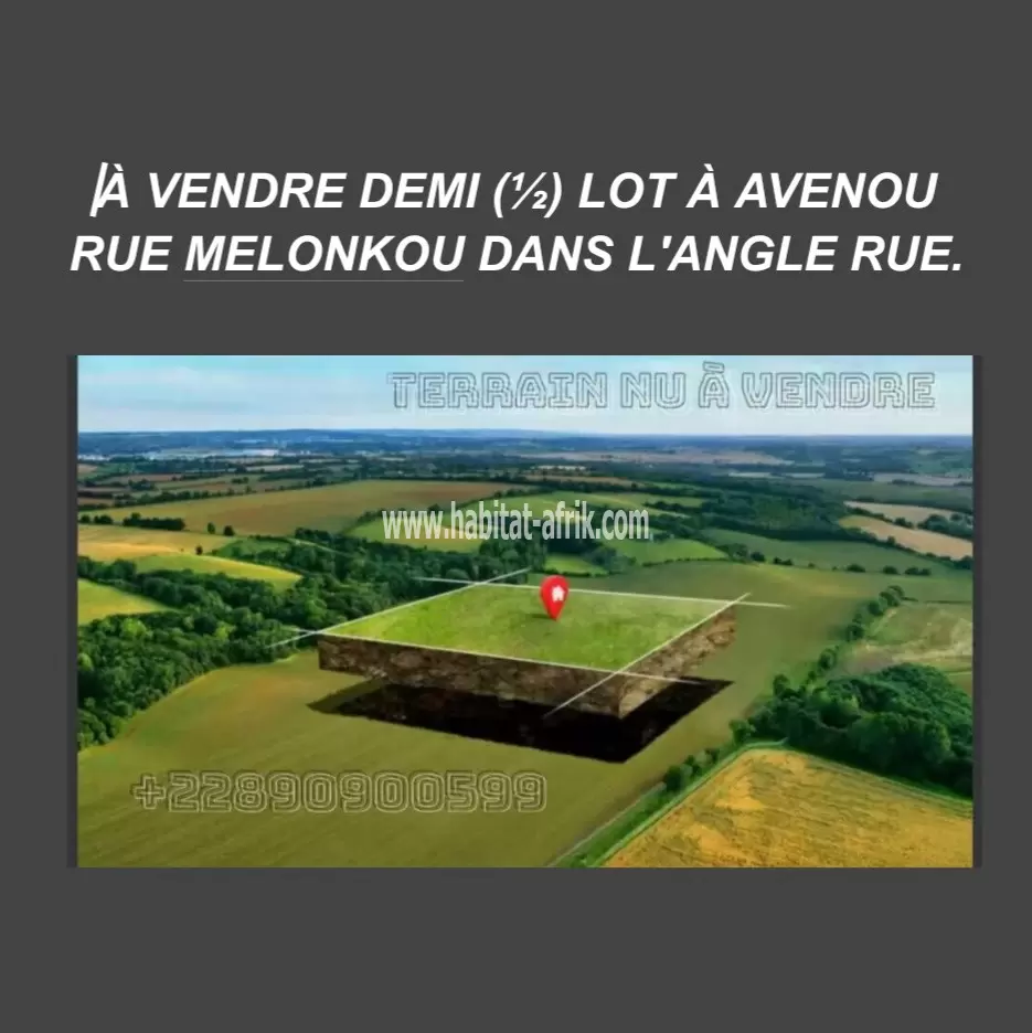 À VENDRE DEMI (1/2) À AVENOU DANS L'ANGLE RUE 