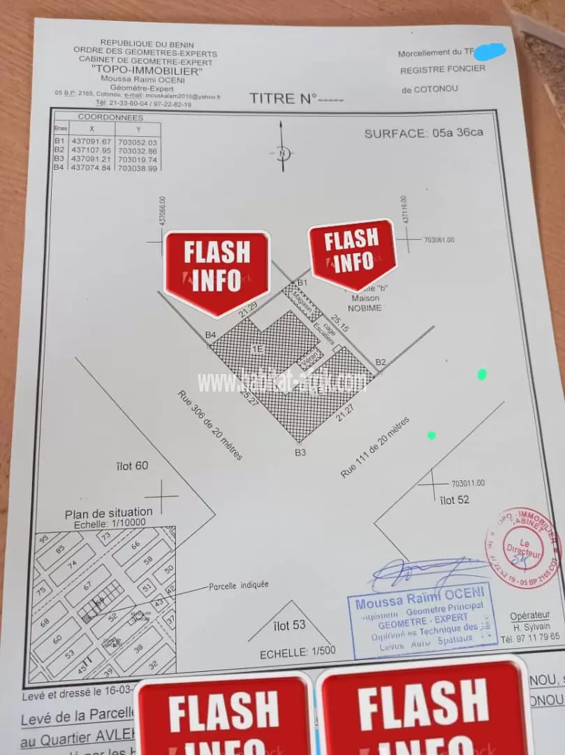 IMMEUBLE locatif R+1 au bord du goudron à JONCKET Cotonou 