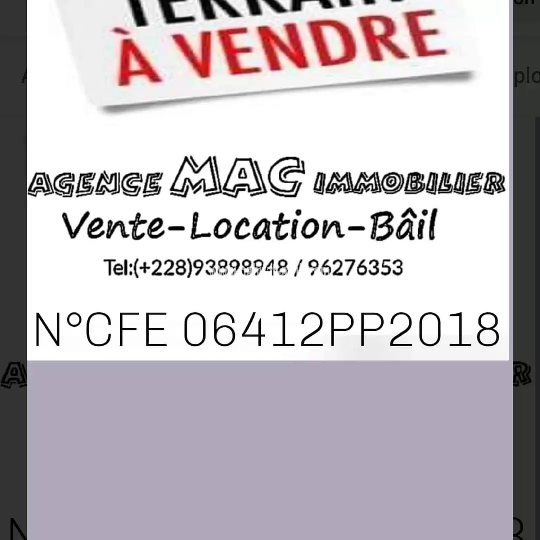 Terrain à vendre 5 hectares à amouzoukopé 6km du goudron dans L'AVÉ TOGO 