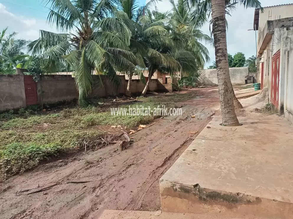 JE METS EN VENTE UNE MAISON SUR UN QUART DE LOT 3 CHAMBRES À ADIDOGOME IPG RAIL LOME