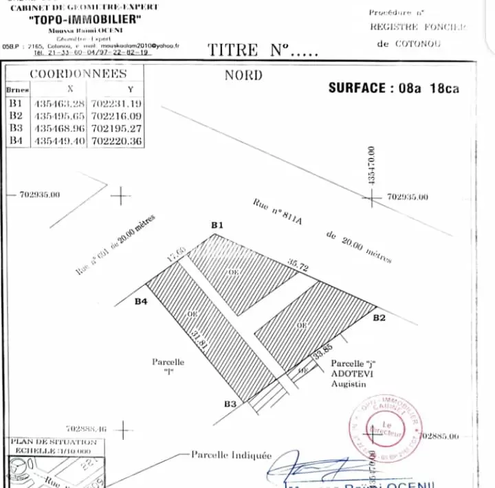 DEUX (2) PARCELLES   A VENDRE A GBEGAMEY