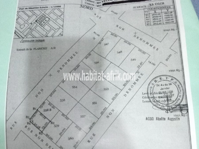 terrain demi lots sur angle rue agoe logopé rond point tazo