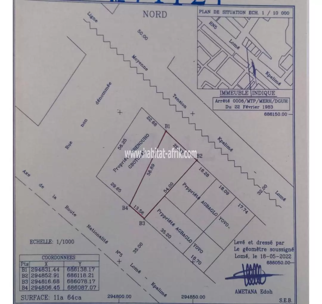 En VENTE de 2 lots AU Bord du Goudron Adidogomé