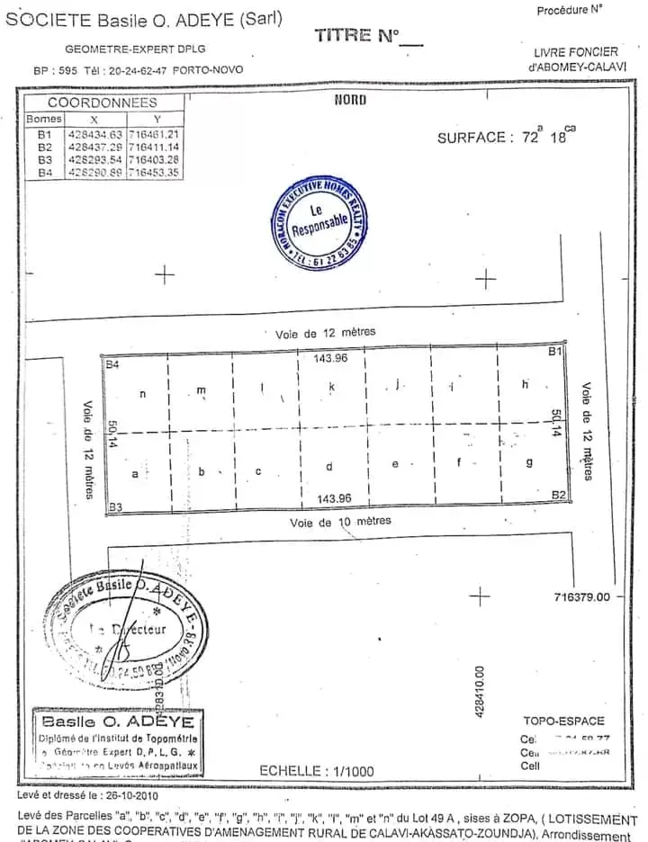 14 PARCELLES DÉJÀ LOTIES ET RECASÉES À VENDRE, ZOPAH - ZONE RÉFÉRENCE - CALAVI