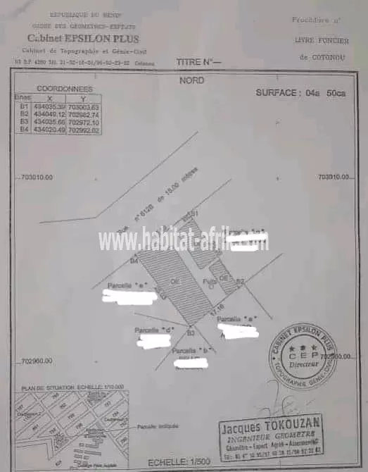 PARCELLE DÉJÀ LOTIE & RECASÉE À VENDRE, CADJÈHOUN - ÉGLISE BON PASTEUR - COTONOU