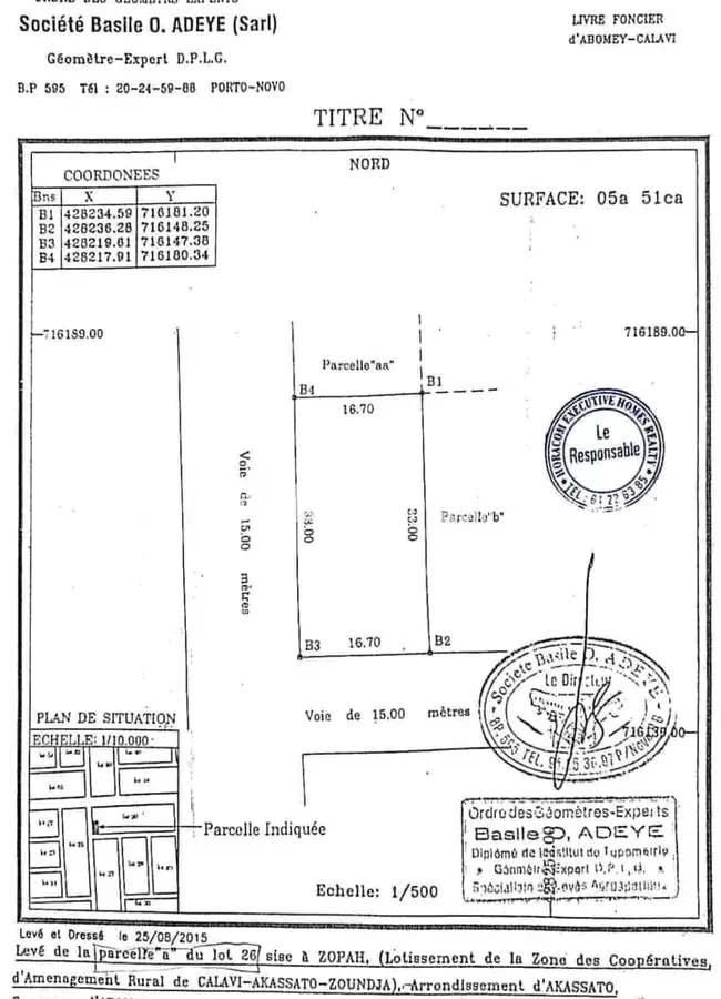 PARCELLE EN ANGLE DE RUE DÉJÀ LOTIE & RECASÉE À VENDRE, ZOPAH - GRANDE ACADÉMIE - CALAVI