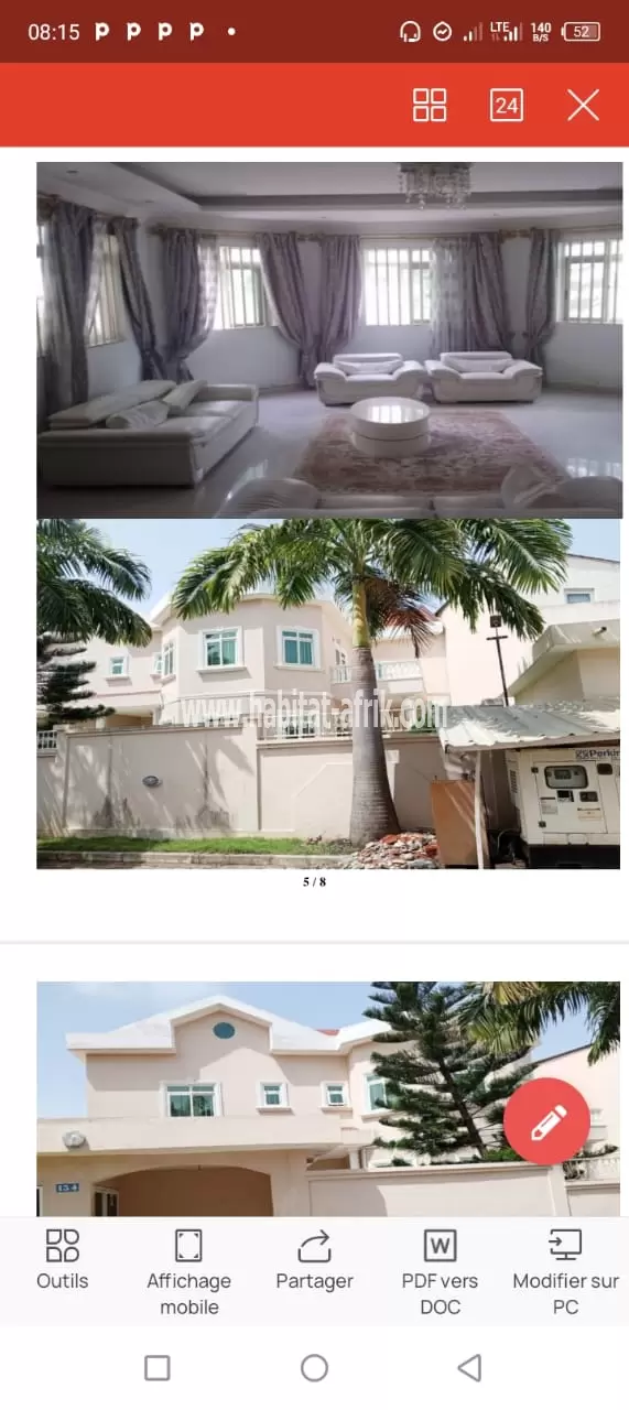 Opportunité de villa de 2 salon 6chambre avec piscine à vendre à Cotonou Bénin .