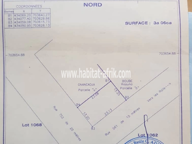 PARCELLE A VENDRE A VODJE AVEC TF